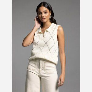 Polo Sweater Top Vest – 100% Cotton with Collared V-Neck